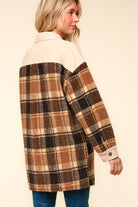 Haptics Taupe Corduroy & Plaid Sherpa Button Jacket Haptics