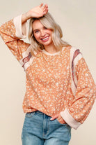 Haptics Flower Fields Oversized Cotton Tri Blend Floral Top