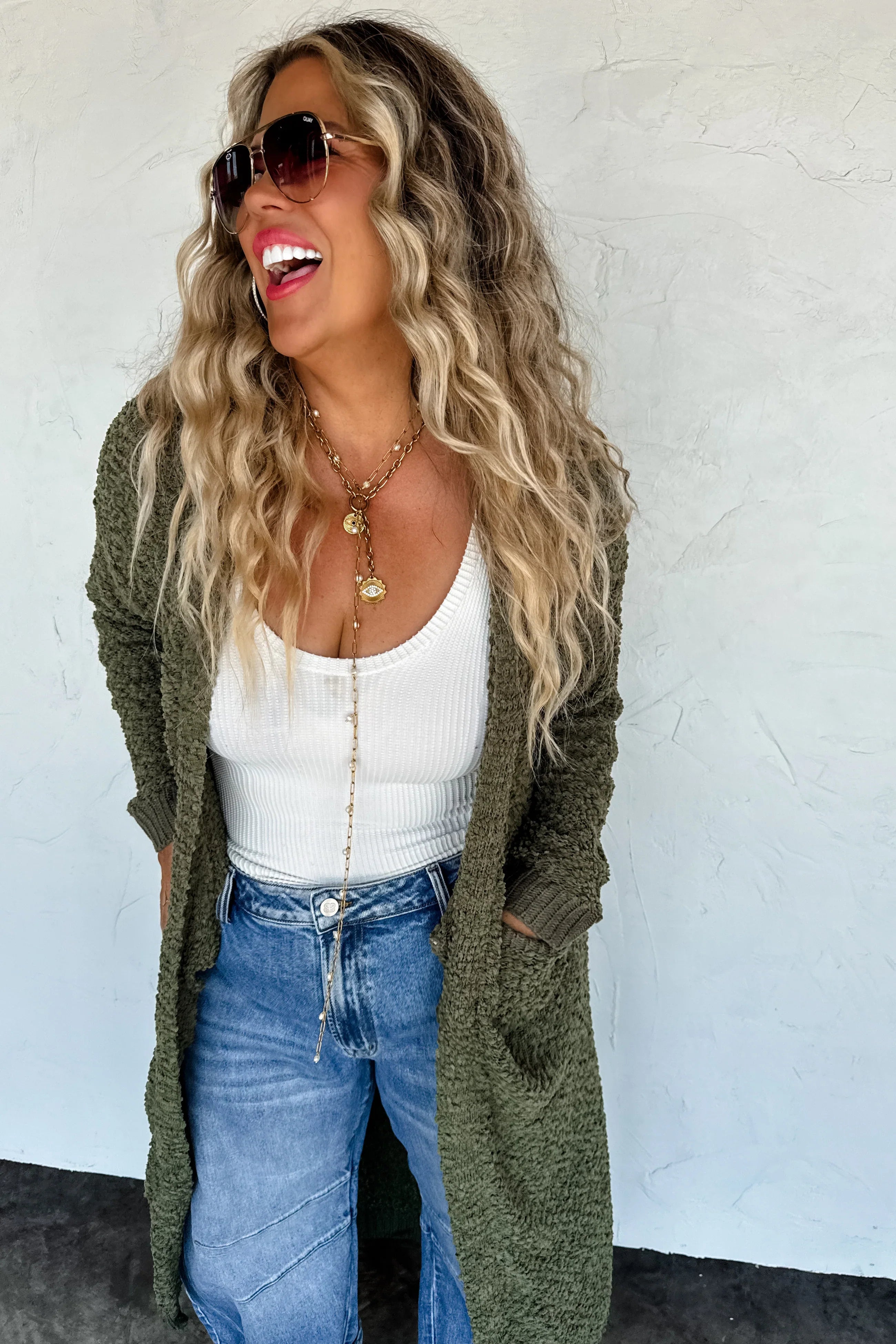 PREORDER: Blakeley Poppy Knit Popcorn Cardigan Womens