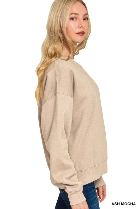Zenana Dark Pink Fleece Long Sleeve Top and Sweatpants Set