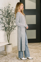 Haptics Call Me Wonderful Longline Cardigan in Grey Womens