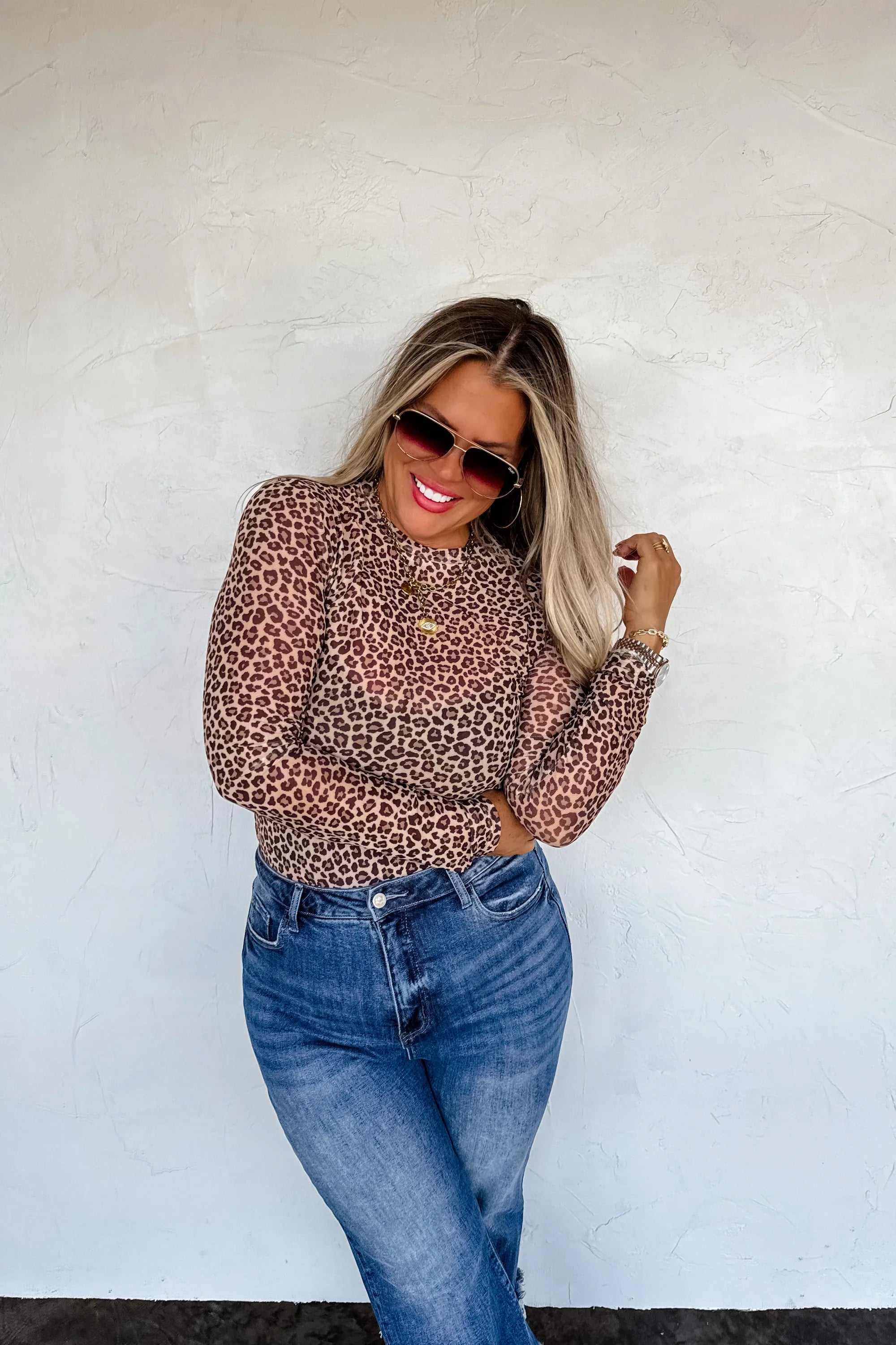 PREORDER: Blakeley Camo & Cheetah Dress it Up Mesh Top Womens