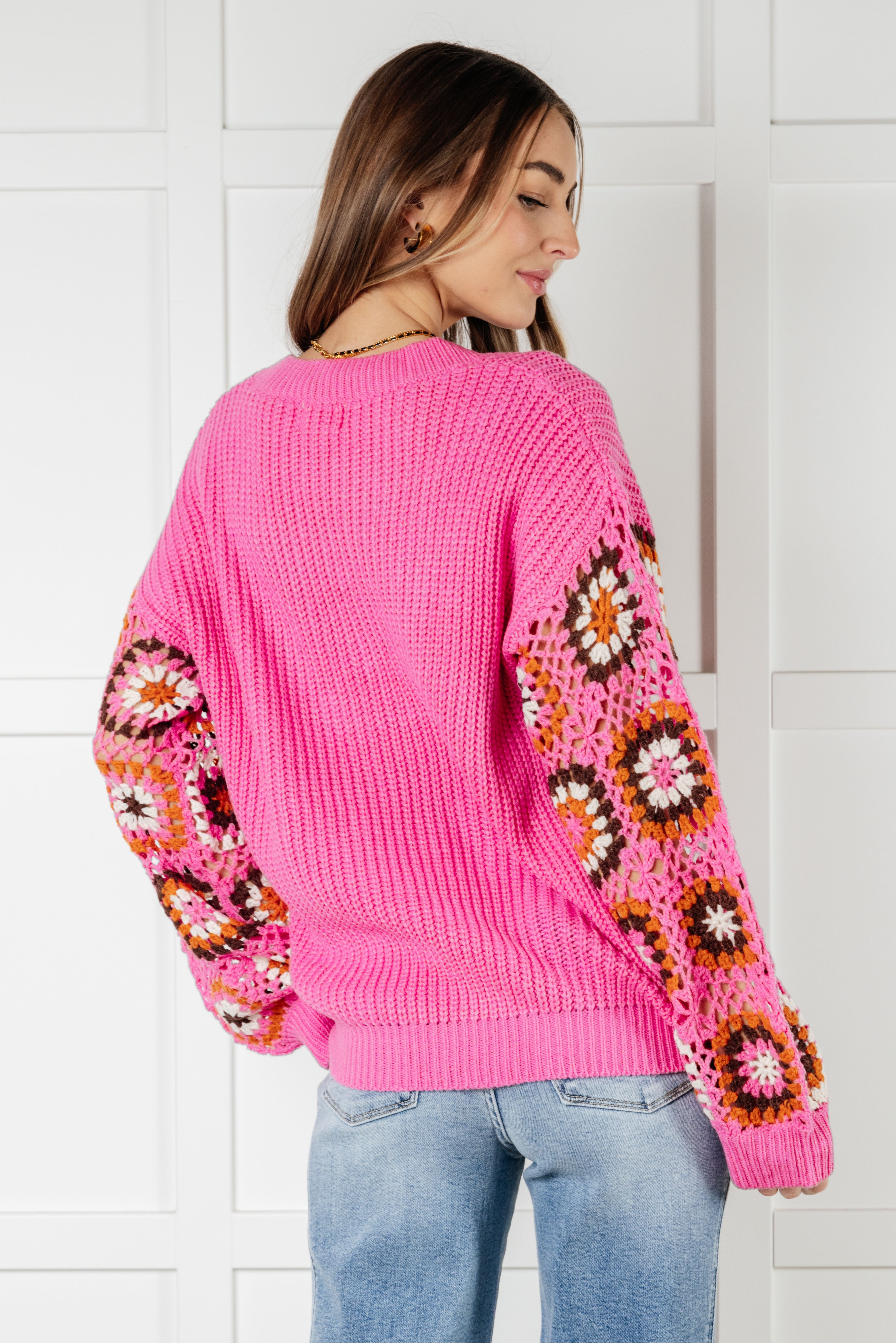 One Eleven North Can't Stop this Feeling Pink V-Neck Knit Sweater Tops