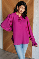 Jodifl Candid Moment Ruffle Neckline Blouse Blouses