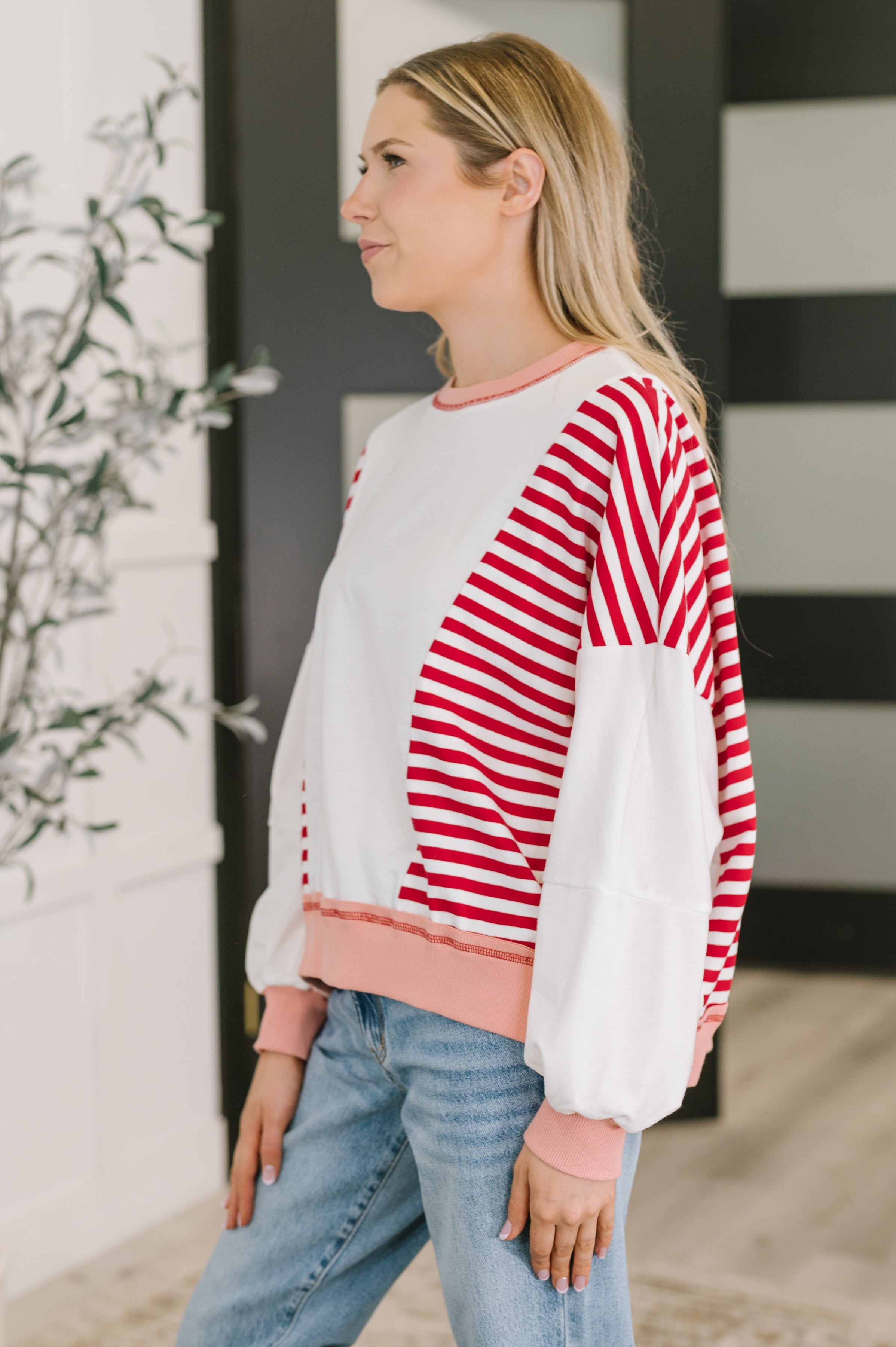 One Eleven North Candy Stripes & Chill Sweatshirt Womens