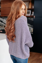 Andree By Unit Captured My Interest Chunky V-Neck Lavendar Sweater Tops