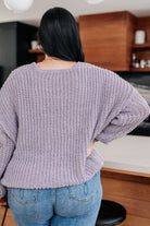 Andree By Unit Captured My Interest Chunky V-Neck Lavendar Sweater Tops