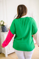 Capture the Day Two Toned Button Up Kelly Tops