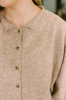 Zenana Careful Consideration Collared Button Down in Mocha Womens