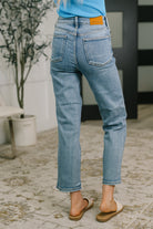 Judy Blue Carla High Waist Ankle Straight Jean in Break Through Blue Womens