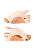 Corkeys Carley Wedge Sandals in Cream Ave Shops