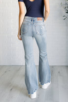 Judy Blue Caroline Mid Rise Tummy Control Top Distressed Flare Jeans Ave Shops