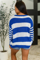 Sweet Lovely by J Casual Chaos Drop Shoulder Sweater in Royal Blue Womens