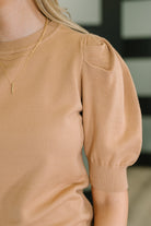 Zenana Casually Classy Puff Sleeve Blouse in Brush Womens