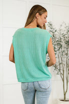 Haptics Casually Iconic Waffle Knit Top in Mint Womens