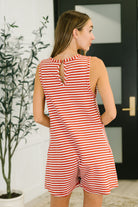 Very J Caught You Staring Ribbed Knit Romper in Rust Womens