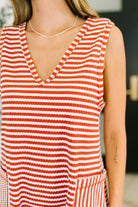 Very J Caught You Staring Ribbed Knit Romper in Rust Womens