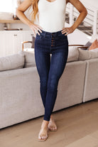 Judy Blue Celecia High Waist Hand Sanded Resin Skinny Jeans Ave Shops