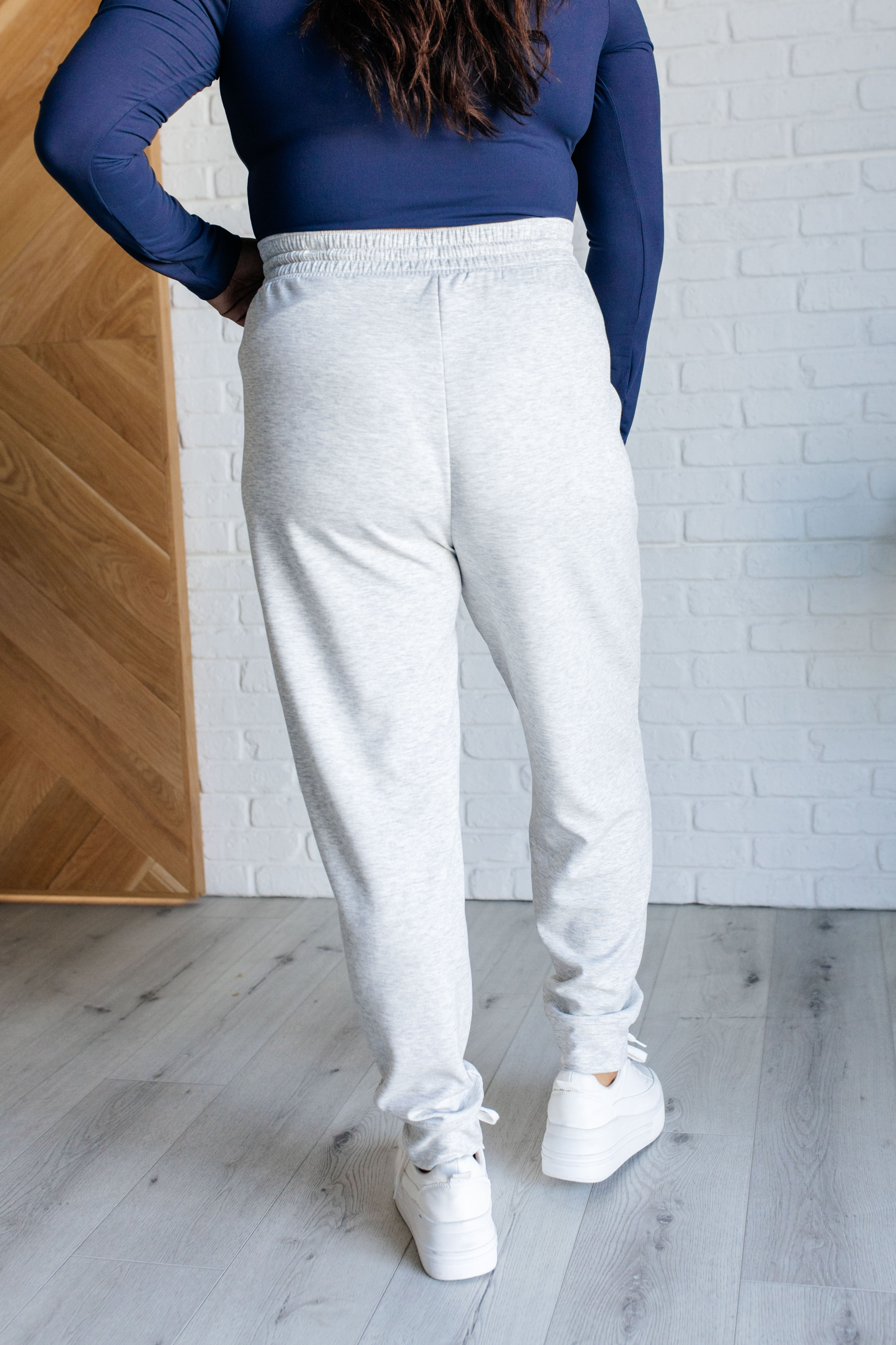 Zenana Center Seam Scuba Joggers in Heather Grey Pants