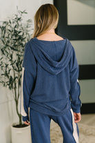 Heimish Certified Chiller Contrast Stripe Hoodie in Navy Womens