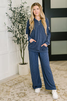 Heimish Certified Chiller Contrast Stripe Hoodie in Navy Womens