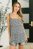 Heimish Certified Cutie Shoulder Tie Blouse in Black Womens