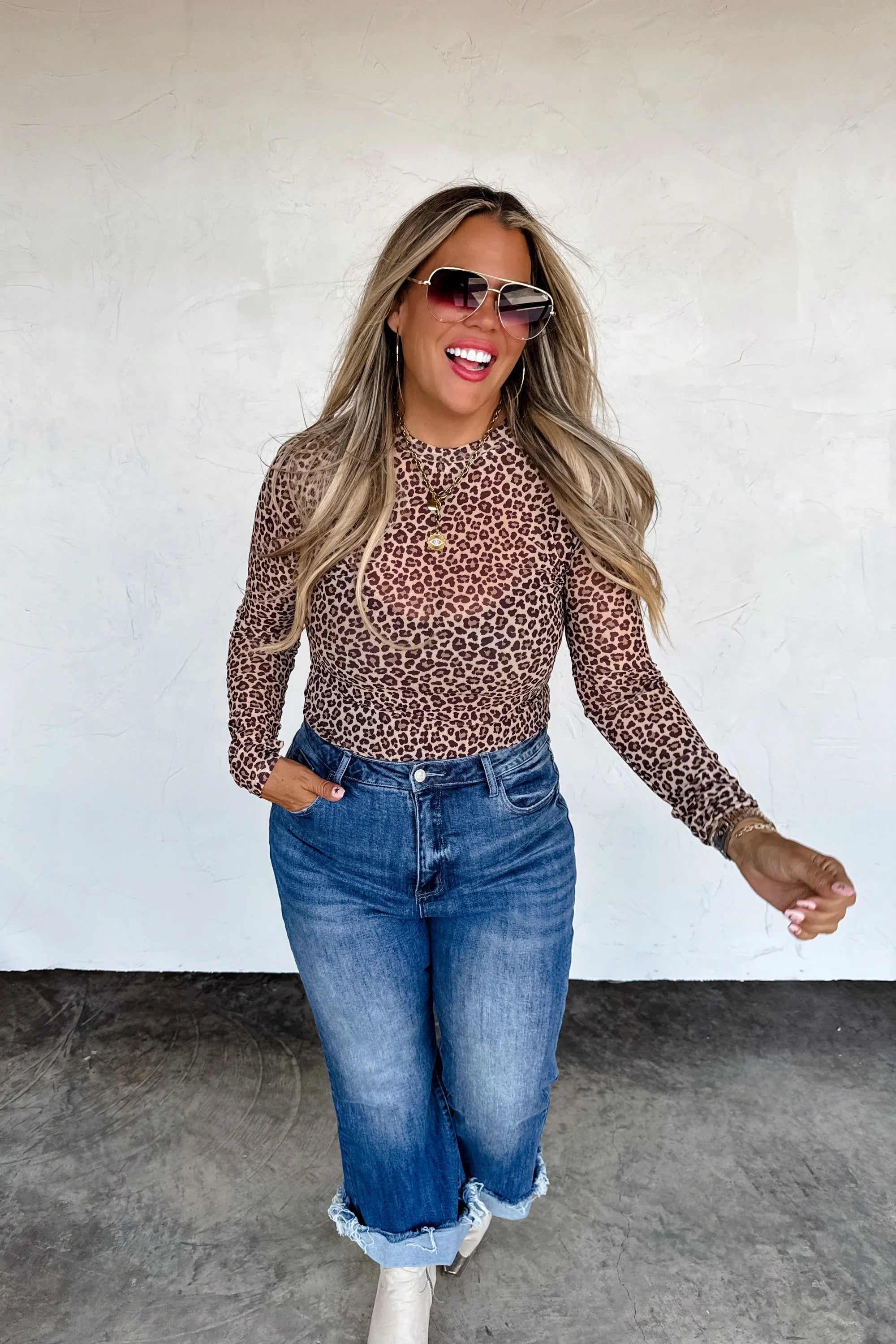PREORDER: Blakeley Camo & Cheetah Dress it Up Mesh Top Womens
