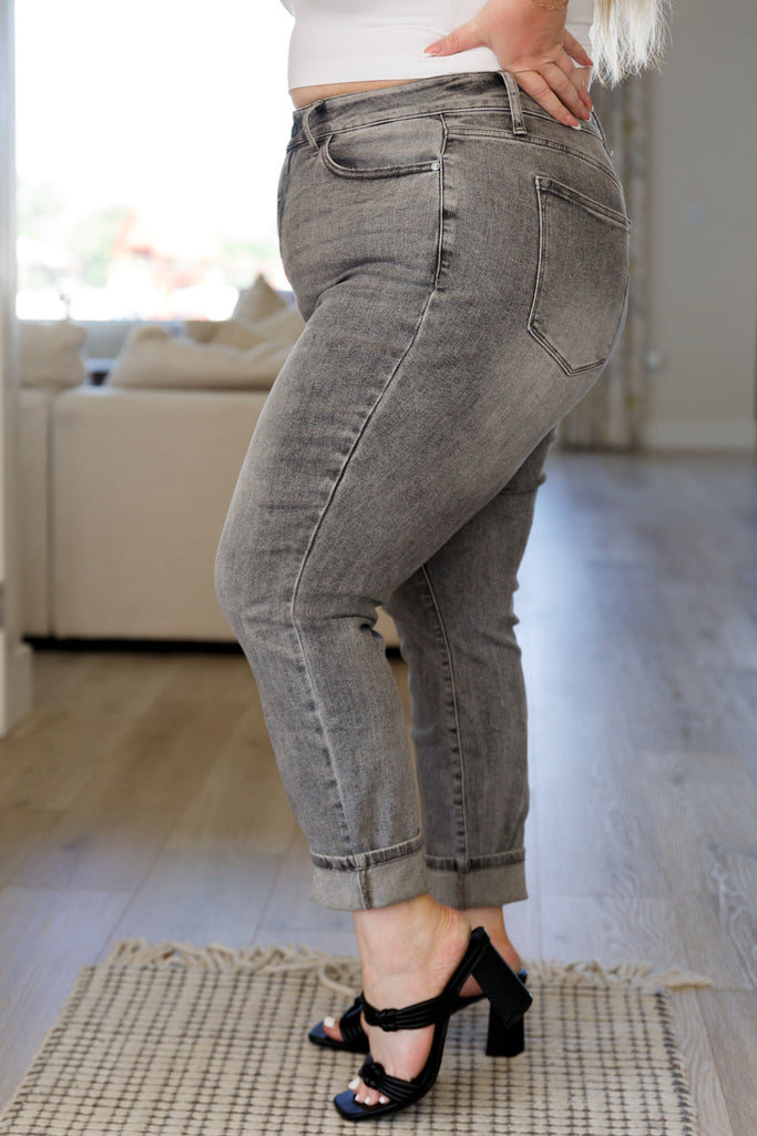 Judy Blue Charlotte High Rise Stone Wash Slim Jeans in Gray Ave Shops