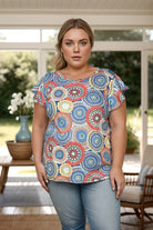 Haptics Circular Bliss Flutter Sleeve Top Shirts & Tops