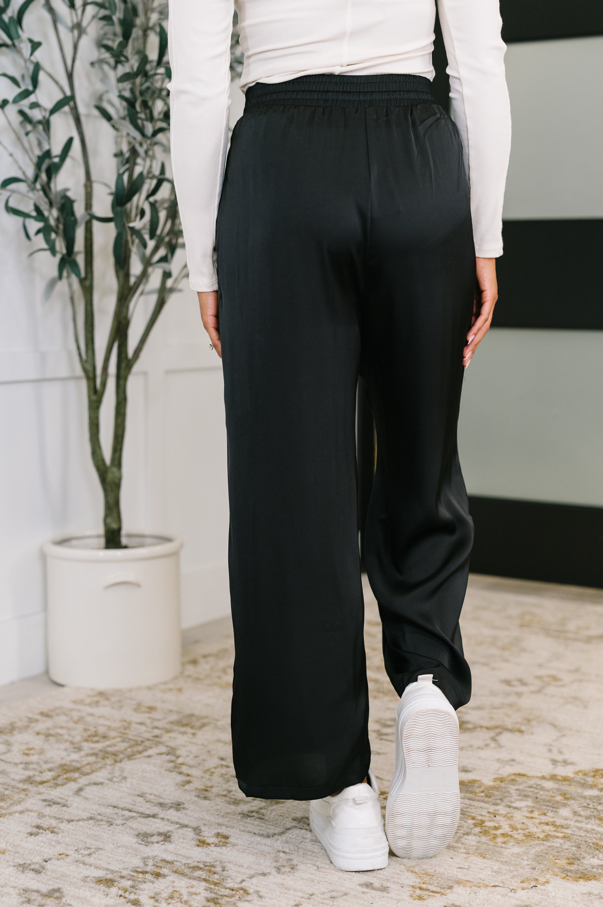 Jodifl City Ease Wide Leg Bottoms in Black Womens