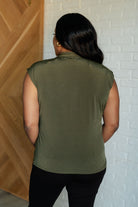 Dear Scarlett Classic Surplice Front Top in Olive Shirts & Tops