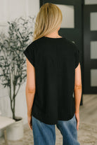 Dear Scarlett Classic Timeless V-Neck Tee in Black Womens