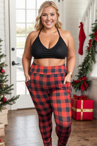 Black & Red Buffalo Plaid Classically Stylish Leggings BoutiqueSimplified