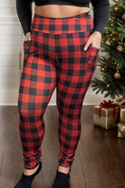 Black & Red Buffalo Plaid Classically Stylish Leggings BoutiqueSimplified