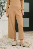 Honey Mark Clove Ribbed Knit Culottes in Camel Womens