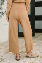 Honey Mark Clove Ribbed Knit Culottes in Camel Womens
