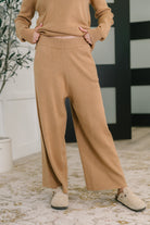 Honey Mark Clove Ribbed Knit Culottes in Camel Womens