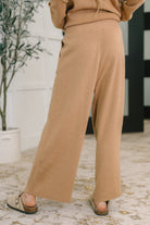Honey Mark Clove Ribbed Knit Culottes in Camel Womens