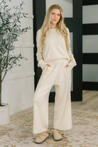 Honey Mark Clove Ribbed Knit Culottes in Culottes in Oat Womens