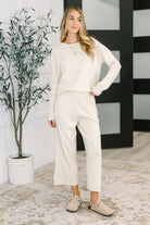 Honey Mark Clove Ribbed Knit Culottes in Culottes in Oat Womens