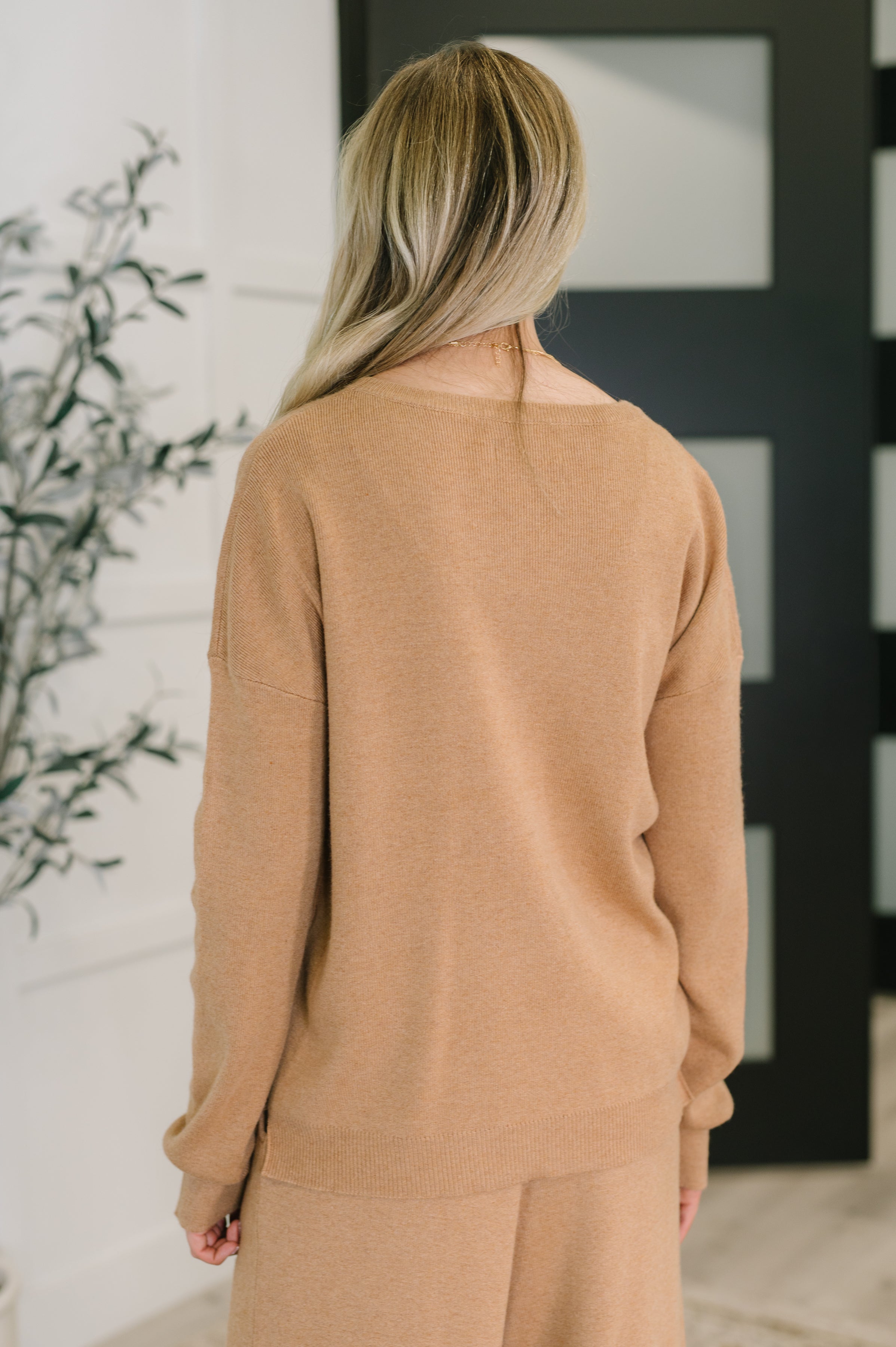 Honey Mark Clove Ribbed Oversized Sweater in Camel Womens