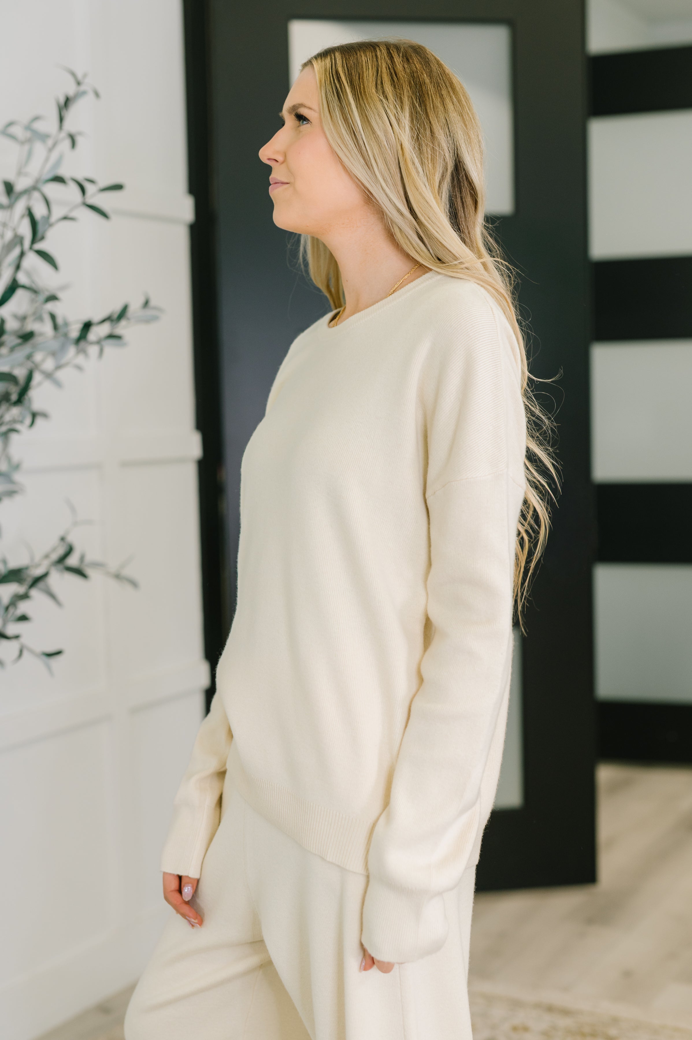 Honey Mark Clove Ribbed Oversized Sweater in Oat Womens