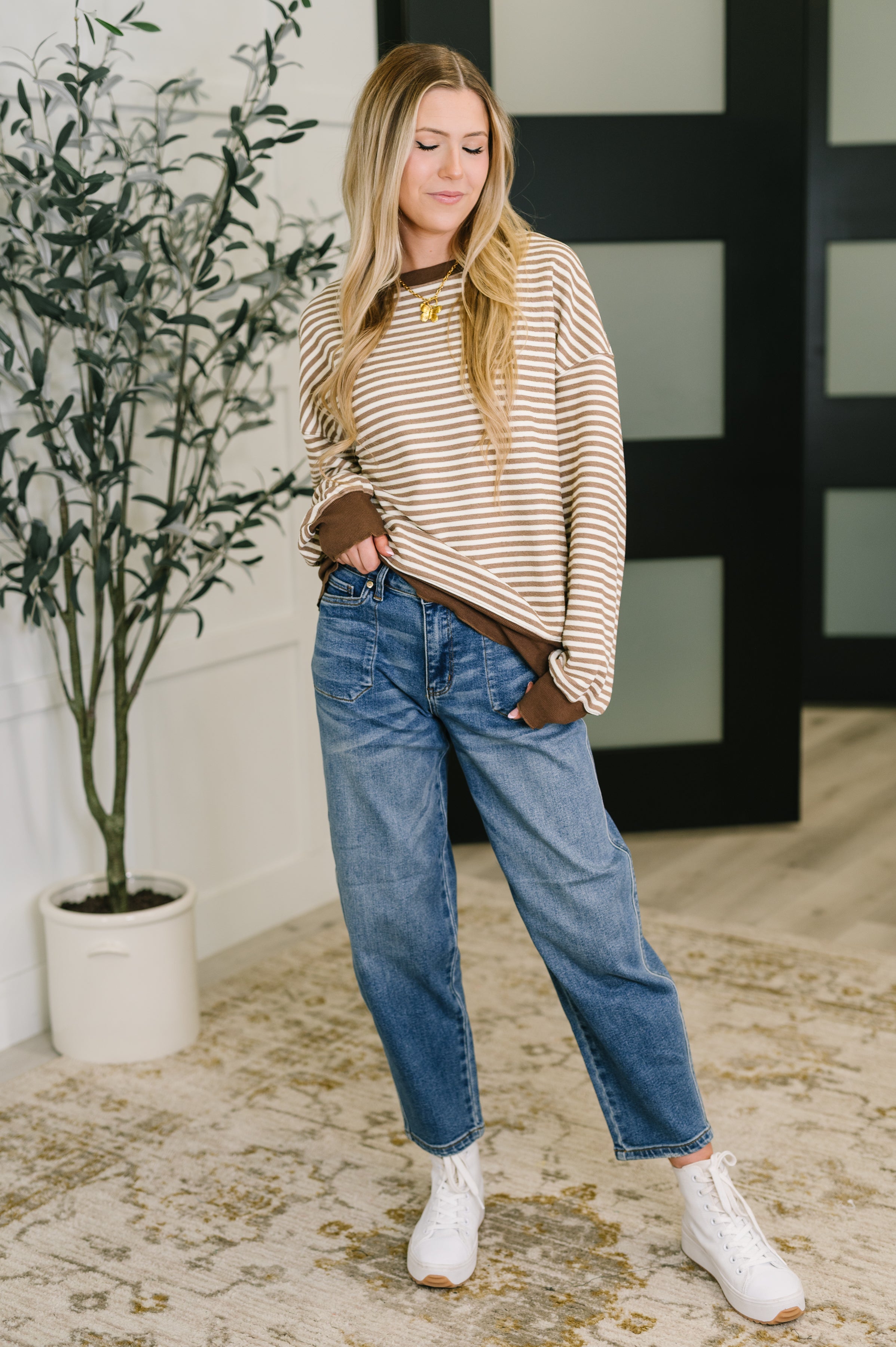 One Eleven North Cocoa Lane Stripe Top Womens