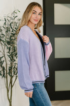 Coffee Date Color Block Cardigan Womens