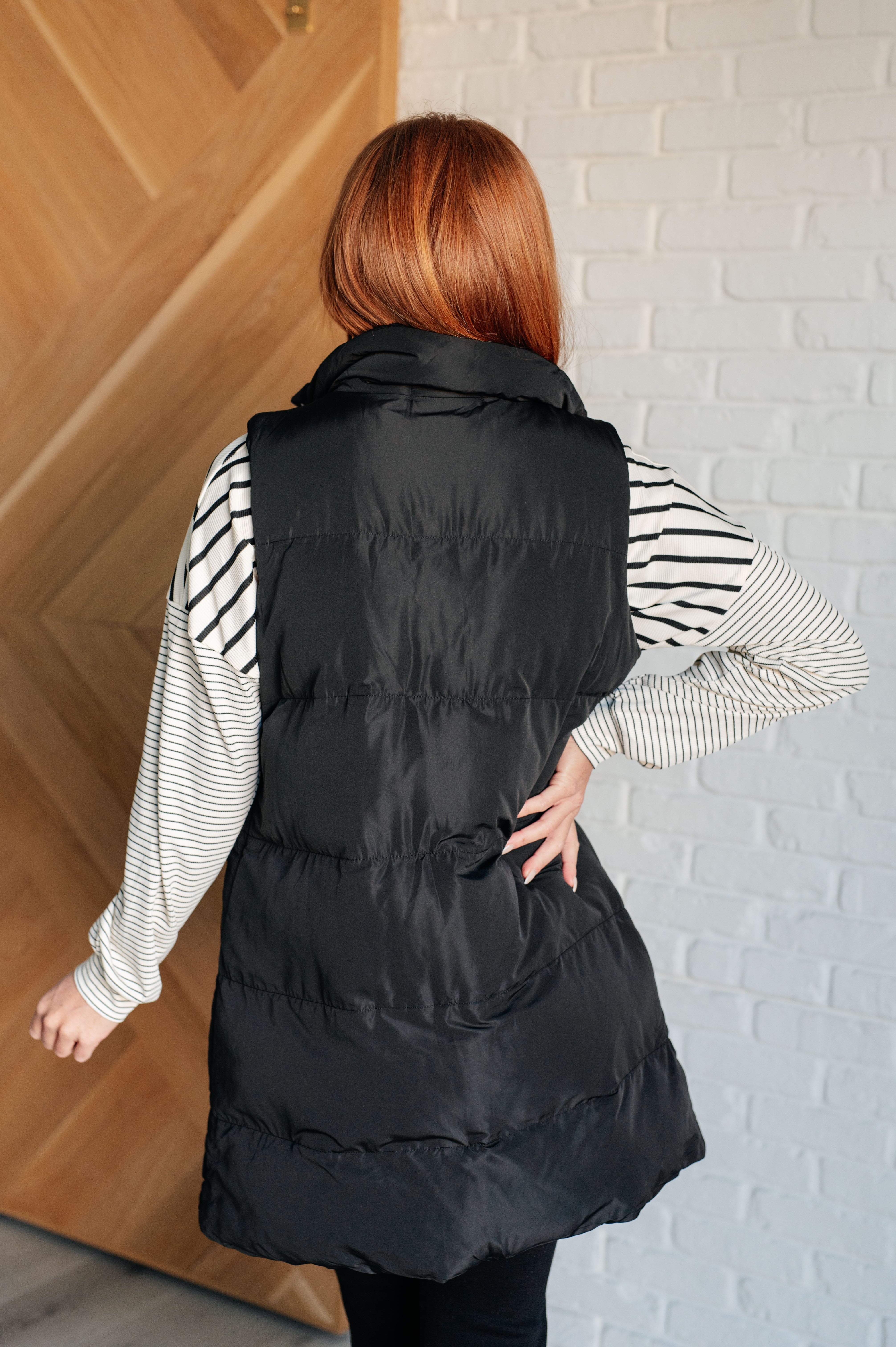 One Eleven North Cold and Calculated Longline Puffer Vest Shirts & Tops