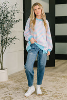 One Eleven North Color Clash Drop Shoulder Long Sleeve Womens