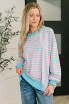 One Eleven North Color Clash Drop Shoulder Long Sleeve Womens