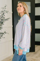 One Eleven North Color Clash Drop Shoulder Long Sleeve Womens