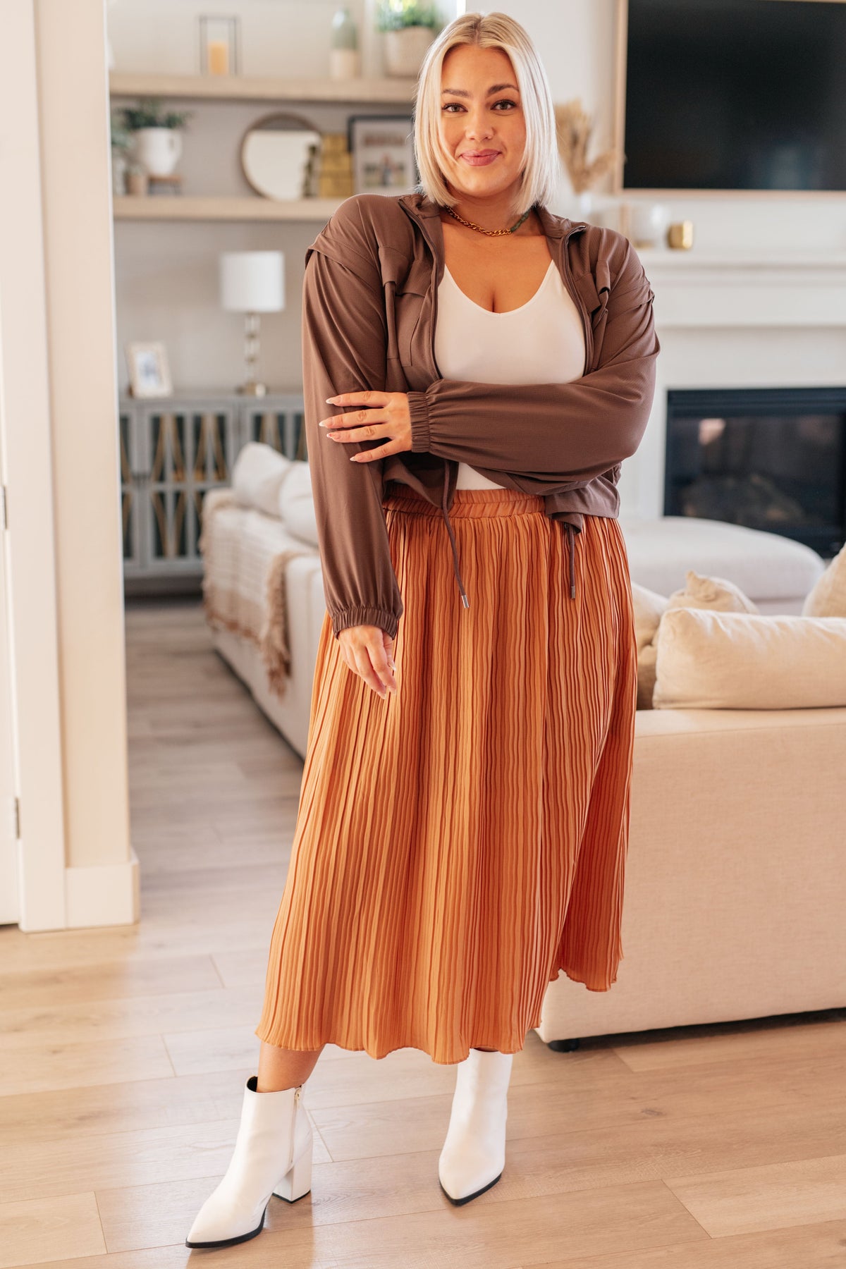 Rae Mode She's Got Game Cropped Jacket in Brown Layers
