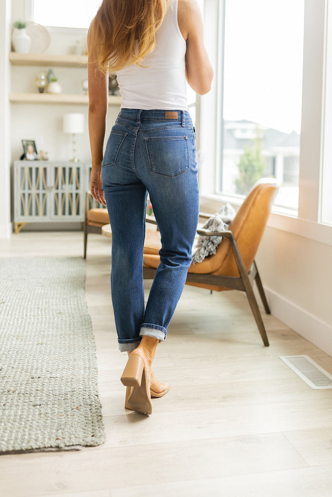 Judy Blue Colt High Rise Button Fly Distressed Boyfriend Jeans JBPF23